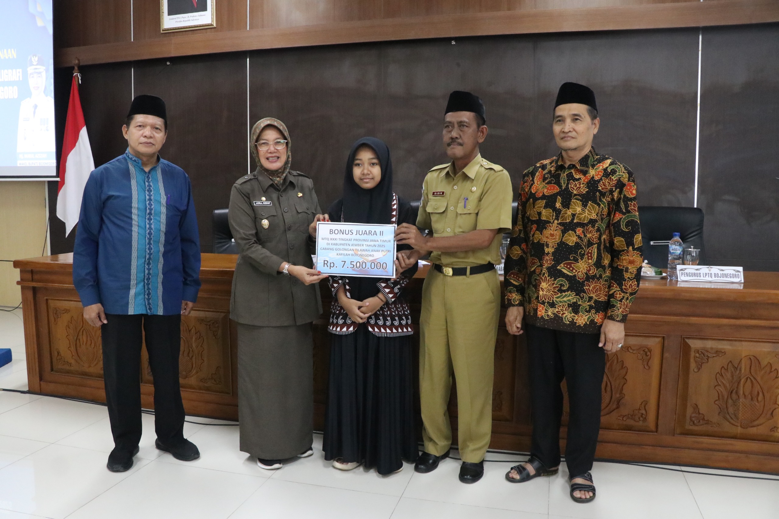 Dukung Syiar Al-Qur'an, Pemerintah Kabupaten Bojonegoro Berikan Bonus untuk Kafilah Berprestasi.